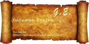 Galvanek Etelka névjegykártya